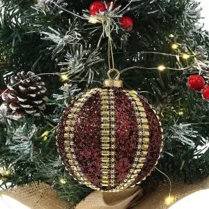 [마이모노샵][마이모노샵] 트리 리스 데코 행잉 브라운 글리터 장식볼 2p (43373944)