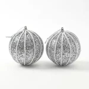 [마이모노샵][마이모노샵] 실버 라인 글리터 반짝이 행잉 데코 장식볼 2p (43373876)