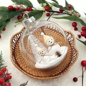 [마이모노샵][마이모노샵] 크리스마스 트리 데코 소품 투명 눈사람 장식볼 (43373833)