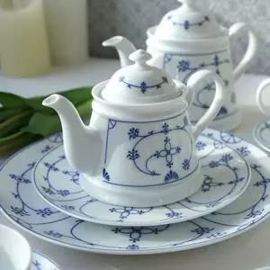 인디고블루 쯔비벨무스터 티포트 소 400ml 1P 도자기 도자기티포트 도자기주전자 도자기티팟