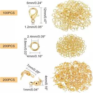 PH 팬더홀 500pcs 주얼리 제작 액세서리 세트 200pcs 4mm 21 게이지 오픈 점프 링 100pcs 12x6mm 랍스터