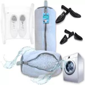 세탁기 및 건조기용 세탁 신발 가방 2팩 - 조절 가능한 나무와 문 건조 메쉬가 포함된 신발용 메쉬 깨끗한