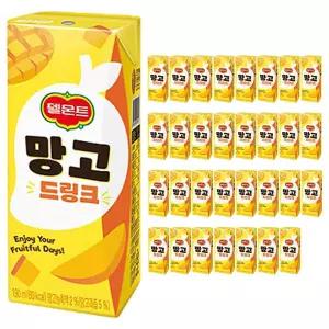 롯데 델몬트 망고 드링크 190ml 32팩 과즙음료 망고드링크