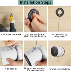 구글 네스트 캠(배터리) 실외 카메라와 호환되는 OYOCAM 방지 체인 카메라용 낙하 향상된 카메라 보호 번들