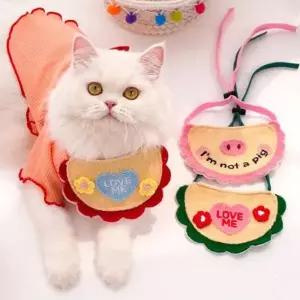 고양이 스카프 턱받이 니트 귀여운 애견 스카프