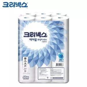크리넥스 두루마리 화장지 물에 녹는 에어셀 40m 24롤 롤티슈 두루마리화장지 롤화장지 두루마리티슈