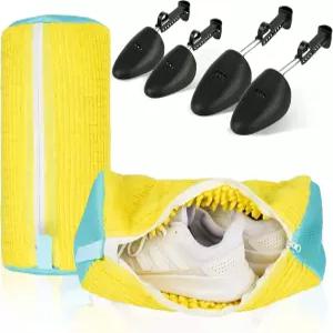 (2팩) 신발 세탁기 가방 및 건조기용 스니커즈 세탁 자동 잠금 지퍼가 달린 360° 보호 메쉬 청소