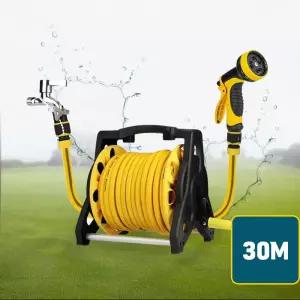 다목적 호스 릴 원예 마당 청소 농업 10단 물분사 30M 물호스 실리콘호스 고무호스 호스릴 물분사기