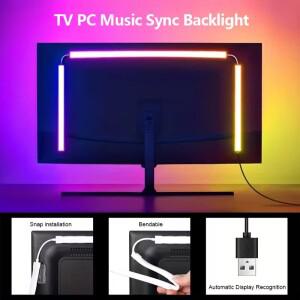 스마트 앰비언트 TV 백라이트 USB PC LED 스트립 24 27 32 34 인치 모니터 화면 DIY 게임 분위기 장식 램프