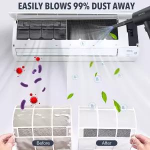 압축 공기 집진기 - 120000RPM 3단 속도 전기 키보드 클리너용 7600mAh 배터리 무선 먼지 송풍기 사무용