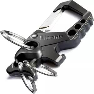 헤피스 스컬 헤비 듀티 열쇠고리 자동차 비상 탈출 도구 안전벨트 커터 병따개 카라비너