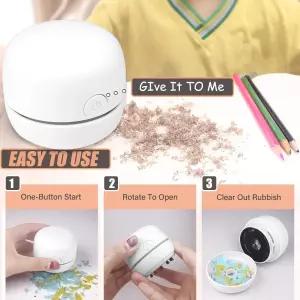 윤일란 데스크탑 진공청소기 USB 충전 지우개 부스러기 먼지 컴퓨터 키보드 및 자동차 청소용 휴대용 미니