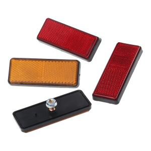 바이크 오토바이 직사각형 반사판 경고 플라스틱 노란색 및 빨간색 ATV 자전거 스쿠터 액세서리 2개 또는 1