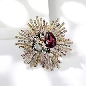 화려한 지르코니아 칼라 쿠빅 불꽃 옷핀 패션브로치