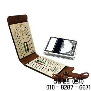 접이식 크리베이지 보드 게임 세트 나무 포함된 재미있는 테이블 인조 가죽 케이스 전체 데크가 클래식