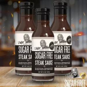 G 휴즈 슈가 프리 스테이크 소스 BBQ 텐 방부제 없음 첨가되지 않은 설탕 - 13온스(1팩)