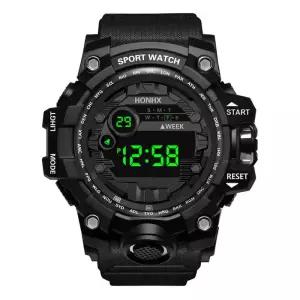 Y12 남자 시계 빅 다이얼 LED 디지털 다기능 스포츠 알람 스톱워치 피트니스 전자 손목