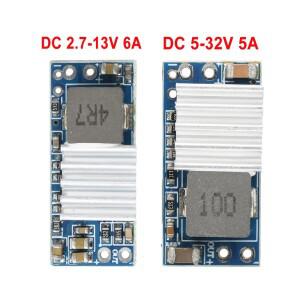 DC-DC 5A 6A 미니 소형 파워 모듈 3.3V 5V 9V 12V 고정 출력 드론 항공기 모델 BEC DC 2.7-13V 부스트 5-32