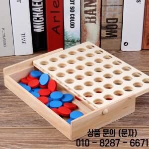 나무로 만든 네 줄 연결 게임 42개 조각 빙고 체스   부모 자녀 상호작용 데스크탑