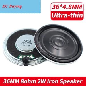 2개 36MM 8옴 2W 철제 케이스 내장 자석 스피커 초박형 직경 2와트 라우드