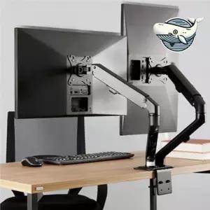 모니터 높이 조절 받침대 더블 스탠드 회전형 듀얼모니터암 모니터암 모니터거치대 모니터받침대 모니터팔