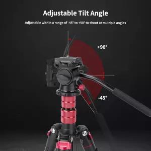 아벨라 삼각대 유체 헤드 팬 틸트 헤드(아르카 타입 퀵 릴리스 플레이트 및 핸들 포함) 컴팩트 비디오