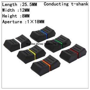 전도성 T 핸들 고무 푸시 단추 캡 야마하 알렌 타이거 믹서 전위차계 로드 캡 구멍 25.5 × 12 8mm 1