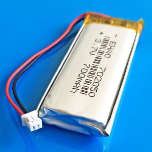 3.7V 700mAh 충전식 Lipo 배터리 JST 1.25 폴리머 리튬 셀 702050 MP3 MP4 GPS DVD 블루투스 레코더 전자책