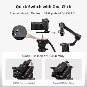 레이어 모노포드 카메라 스탠드 비디오 유체 헤드 및 접이식 지지 베이스가 있는 탄소 섬유 텔레스코픽