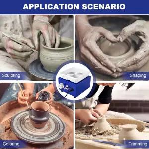 초보자를 위한 미니 도자기 휠 16개의 액세서리 키트가 포함된 30W 세라믹 조절식 속도 점토 기계