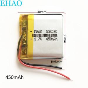 3.7V 450mAh 리튬 폴리머 LiPo 충전식 배터리 503030 Mp3 패드 DVD 전자 책 블루투스 스마트 시계 헤드셋 5