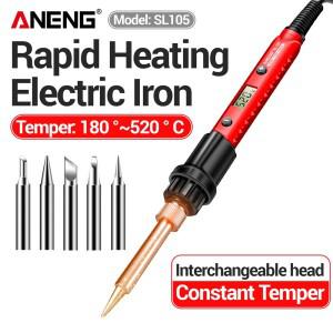 ANENG SL105 전기 용접 철 60W 전시 조정가능 180°C~520°C 온도 직업적인 휴대용  난방 수리 220V 장비