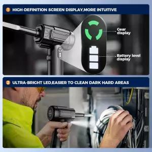 압축 공기 먼지기 LED 라이트 미니 에어 블로워 충전식 무선 키보드 청소 제트 드라이 블로워가 포함된 100