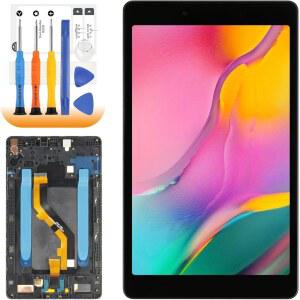 삼성 갤럭시 탭 A 8.0 2019년형 SM-T290 LCD 디스플레이 디지타이저 터치스크린 Wi-Fi 버전 조립 수리 부품 블랙 프레임 포함 (T295 제외)