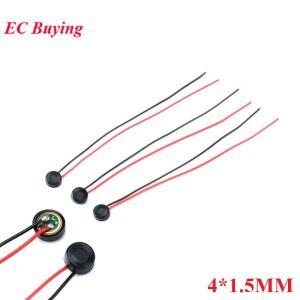 50pcs/5pcs 일렉트릿 콘덴서 마이크 용량 성 4mm x 1.5mm PC 전화 MP3 MP4 2 리드 와이어 길이 5.5CM