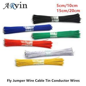 주석 도금 브레드보드 PCB 납땜 케이블 커넥터 와이어 플라이 점퍼 도체 1007-24AWG 5 cm 10 15개