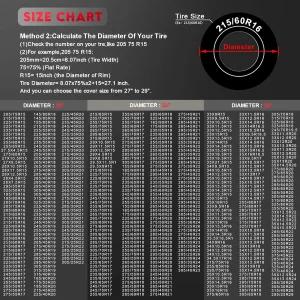 콤노바 타이어 보관 커버 - 트럭용 600D SUV 캠퍼 RV 트레일러 방수 헤비 듀티 페이드 저항성 시즌 예비