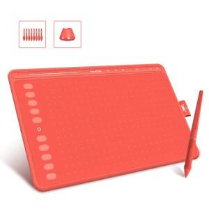 HUION HS611 그래픽 태블릿 펜 디지털 드로잉 3 색 멀티미디어 키 바 배터리 프리 스타일러스 틸트 기능