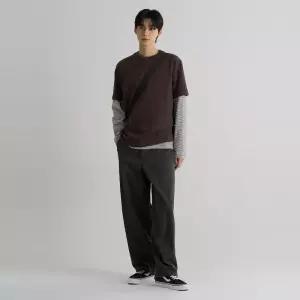 [매장정품] [에잇세컨즈] 가먼트 다잉 와이드 테이퍼드핏 팬츠 애쉬 (456321CME4) 3858701