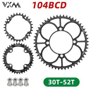 VXM 104BCD 4볼트 40T 42T 44T 46T 48T 50T 52T 산악 자전거 체인휠 MTB 크랭크셋 좁은 와이드 라운드 체인