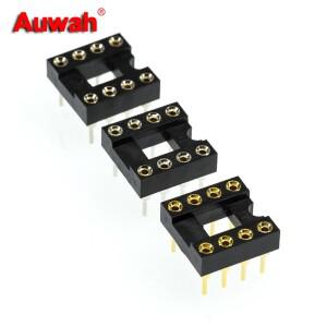 10개/몫 8P 둥근 구멍 IC 소켓 칩 시트 마이크로 컨트롤러 DIP-8 발 op-금도금 커넥터