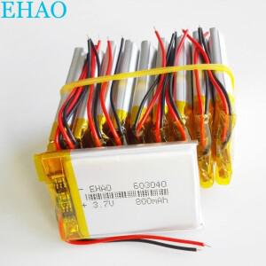 10개 3.7V 800mAh 리튬 폴리머 LiPo 충전식 배터리 603040 Mp3 패드 DVD 전자 책 블루투스 레코더 스피커