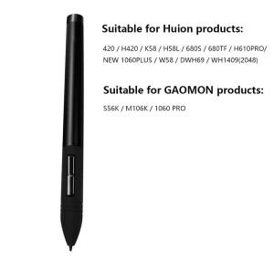 Huion 전문 그래픽 드로잉 태블릿 420/H420/H610 GAOMON S56K/M106K/1060PRO 용 PEN80 충전식 디지털 펜 스