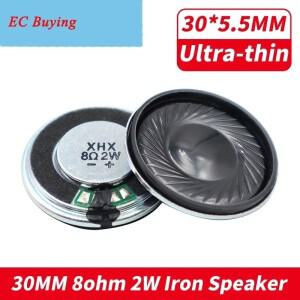 2개/묶음 30MM 8옴 2W 철제 케이스 내장 자석 스피커 초슬림 30x5.5MM 직경 라우드