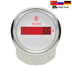 자동차 트럭 보트용 범용 디지털 시간 계량기 게이지 적색 백라이트 9-32V 52mm