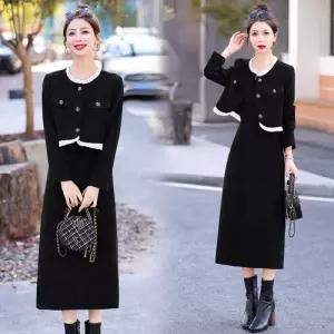 스파이더맨 스커트 투피스 프렌치룩 가을겨울 긴팔자켓+롱치마 여성치마 OPH3