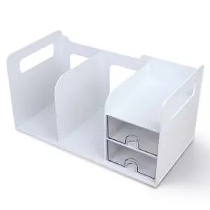 시스맥스 서랍책꽂이 화이트 2단 서랍 책 소품 보관 서류꽂이 책꽂이 책진열대 데스크멀티박스