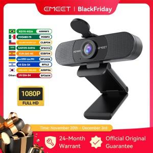 웹캠 1080P 풀 HD 웹 카메라 USB EMEET 스트리밍 카메라(컴퓨터 화상 회의용 소음 제거 마이크 포함)