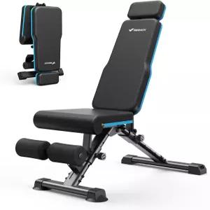 MERACH 조절 가능한 웨이트 벤치 홈 헬스장용 990LBS 패스트 폴딩 헤드 지지대가 확장된 운동 전신용 경사