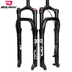 BOLANY MTB 스노우 포크 자전거 솔로 에어 프론트 서스펜션 팻 20/26 인치 알루미늄 합금 수동/원격 제어